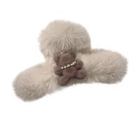 Fuzzy Plush Hair Claw - Adorable Novelty Furs Barrette, Cozy Plush Claws Clamp | Thick Hairs Holding Fuzzy, Comfortable Bear-Inspired Jaw, Soft Fabric Cute Claw Grip Casual Styling