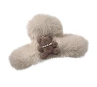 Fuzzy Plush Hair Claw Clip | Plush Bear Hair Claw Clip | Large Hair Catch Valet, Friends, Girls, Family Easily Repairs Thick Thin, Curly or Straight Hair Easy to Adjust Size for Optimal Hold, Compact