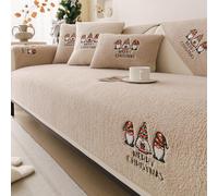 Fuzzy Plush Sofa Slipcover, Christmas Non Slip L Shape Couch Covers for Dogs 3/2/4/1 Seater, Thicked Washable Furniture Protector Style-C 70x150cm/28x59in