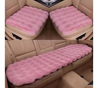 Fuzzy Rabbit Fur Car Seat Cushion, Soft Fluffy Protector Warm Faux Rabbit Fur Non-Slip Front and Back Seat Covers Fuzzy Car Seat Interior Warm for Winter Mat Universal Fit (Bean paste color, 6)
