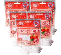Fuzzy Rock Crystal Peach Mints- Natural Sugar-Free Breath Freshener with Xylitol Crystals for Fresh Breath, Clean Teeth & Healthy Gums | Great for Travel, Gum Health & Oral Care (5 Packs)