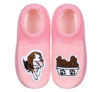 Fuzzy Slipper Socks with Grippers - 126bggp UK 2.5/3.5