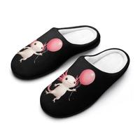 Fuzzy Slippers Cute Axolotl Holding Balloon Slipper S