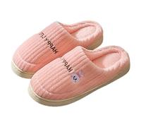 Fuzzy Slippers For Women Indoor Mens House Slippers Size 9 Warm Cosy Closed Toe Slipper For Autumn And Winter Non-Slip Home Slipper With Soft Soles Cute Printed Bedroom Footwear For Couples