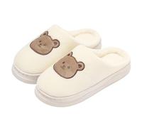 Fuzzy Slippers Women Indoor Cute Slippers Women Fun Christmas Bear Print Slipper Fashionable Soft Soled Slipper Warm Cosy Closed Toe Shoes Anti-Slip Bedroom Footwear Casual Shoes Autumn/Winter