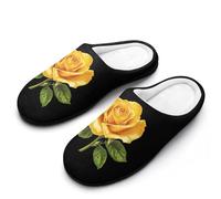 Fuzzy Slippers Yellow Roses Slipper L