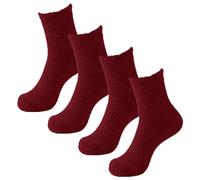 Fuzzy Socks 2 Pairs Cozy Slipper Socks Casual Socks For Men Winter Warm Soft Cabin Stocking Comfy Sleep Socks Men Socks 9 (Red, One Size)