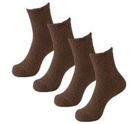 Fuzzy Socks 2 Pairs Cozy Slipper Socks Casual Socks For Men Winter Warm Soft Cabin Stocking Comfy Sleep Socks Men Socks 9 (Coffee, One Size)