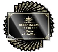 Fuzzy Sticker, Dishwasher Bottle Keep Calm I'm Almost A Knitter | Funny Quote Interesting Decals(8X12CM)