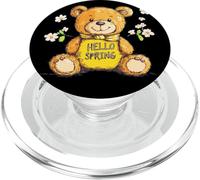 Fuzzy Teddy Bear Embracing the Fresh Spring Air PopSockets PopGrip for MagSafe