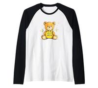 Fuzzy Teddy Bear Embracing the Fresh Spring Air Raglan Baseball Tee