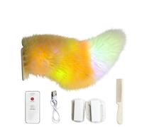 Fuzzy Wagging Tail for Car - Rechargeable LED Lights Ornament | Car Wagging Cat Tail,for RV, SUV, Truck, Motorcycle, Vehicle, Rear, Travel, Trip, Commuting, Holiday, Party