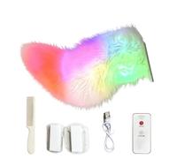 Fuzzy Wagging Tail for Car | Rechargeable Remote Control LED Lights Ornament - Cute Fuzzy Moving Tail | for Auto, RV, SUV, Truck, Motorcycle, Vehicles, Rear, Home, Holiday, Party, Trip, Commuting