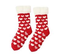 Fuzzy Warm Slipper Socks Women Winter Floor Socks Lined With Reading Socks Cozy Sleeping Reindeer Socks for Home Daily Life Walking Outdoor Xmas Gifts (D, One Size)