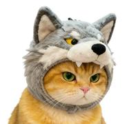 Fuzzy Wolf Beanie, Playful Animal Costume Wear, Soft Plush with Head Cover, Lightweight Soft Fabric Headwear Gear, Character Hat with Adorable Design, Outdoor Fashion for Daily Fun and Events