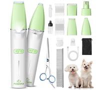 FuzzyFix Dog Grooming Kit with LED Light, Low Noise Rechargeable 4 in 1 Pet Clippers for Matted Hair, Cordless Electric Cat Paw Trimmer Dog Nail Grinder, Grooming Supplies for Cat and Small Dogs