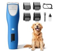 FuzzyFix Pet Grooming Kit for Thick Curly Matted Coats - Low Noise Heavy Duty Cordless Hair Trimmer with Detachable Metal Blade