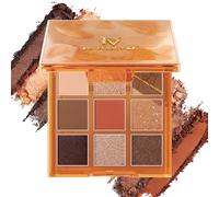 FV Eyeshadow Palette, 9 Colors Brown Eye Shadow Palette for Women, Highly Pigmented Long Lasting and Waterproof Eyeshadow, Natural Shimmer Matte Eyeshadow Make-up Palettes (AMBER NEUTRALS)