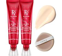 FV Foundation, Lightweight Long Lasting and Hydrating Medium Coverage, 12HR Flawless Gloss Finish, Oil Free Waterproof Foundation for Dry Skin, 2 Pack (Nourishing Porcelain)