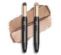FV Waterproof Eyeshadow Stick Set Double-Ended Cream Eye Shadow Sticks Makeup Long-Lasting Built-in Smudger Eyeshadow Pencil with Shimmer Finish, Smudge-Proof (Golden & Champagne)