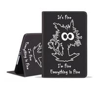 FVAENDHIO Case for Samsung Galaxy Tab A11 Plus/ A11+ 11" 2025 / A9+/ A9 Plus 2023, Funny Cat - It's Fine I'm Fine Everything is Fine Adjustable Stand Auto Wake/Sleep Smart Leather Cover