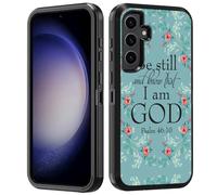 FVAENDHIO for Samsung Galaxy S25 FE Case, Heavy Duty 3 in 1 Hybrid Military Grade Shockproof Drop Full-Body Protective Cover for Samsung Galaxy S25 FE 5G 6.7", Bible Verse Psalm 46:10