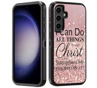 FVAENDHIO for Samsung Galaxy S25 FE Case, Heavy Duty 3 in 1 Hybrid Military Grade Shockproof Drop Protective Cover for Samsung Galaxy S25 FE 5G 6.7", Christian Quote Bible Verse Philippians 4-13