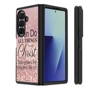 FVAENDHIO for Samsung Galaxy Z Fold 7 Case, Heavy Duty Dual Layer Hybrid Shockproof Drop Folding Protective Cover for Samsung Galaxy Z Fold 7 5G 2025, Christian Quote Bible Verse Philippians 4-13