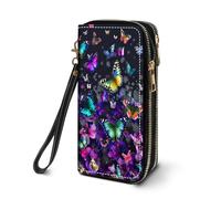 FVAENDHIO Women's Large Capacity Wallet PU Leather Double Zipper Clutch Purse Multifunctional Wallet with Removable Wristlet Strap for Smart Phone/Coin/Card/Cash, Bible Verse John 14:6, Colorful