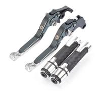 FVBFCDX Handlebar Lever Compatible with for Ninja 650R 2009 2010 2011 2012 2013 2014 2015 2016 Motorcycle Control Handle Brake Clutch Levers Handlebar Grips(Gray-Silver)