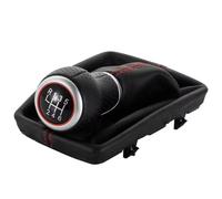 FVBFCDX Sport Shift Knobs Compatible with for A4 for S4 for B8 2007 2008 2009 2010 2011 2012 2013 2014 2015 Car Gear Shift Knob with Gaiter Boot Cover Lever Handle Head(Red,6Speed)