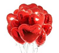 FVCENT 30 Pcs Heart Foil Balloon for Birthday Bridal Shower Valentine's Day (Red)