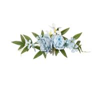 FVCTGHZ 1PCS Pre-made Pink White Cake Topper Flowers Rustic Wedding Cake Decoration For Baby Shower Birthday Party Wedding Supplies(Blue)