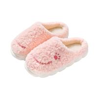 FVCTGHZ Cat Paw Slippers Embroidery Furry Cartoon Slides Non Slip Closed Toe Cute Cozy Slip On Warm Winter(Pink,6.5-7)