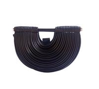 FVCTGHZ Handbags for Women Gold Designer Brand Handwoven Noodle Bags Half Round Pulled Silver Evening Clutch(Black)