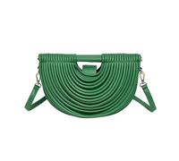 FVCTGHZ Handbags for Women Gold Designer Brand Handwoven Noodle Bags Half Round Pulled Silver Evening Clutch(Green)