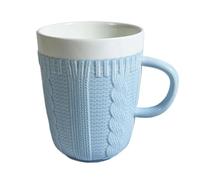 FVCTGHZ Knitted Ceramic Woolen Yarn Mug Cozy Sweater Mug Cup Coffee Milk Tea Water Cup(Blue)