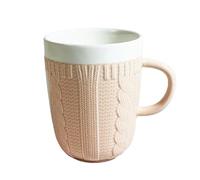 FVCTGHZ Knitted Ceramic Woolen Yarn Mug Cozy Sweater Mug Cup Coffee Milk Tea Water Cup(Pink)