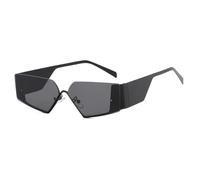 FVCTGHZ Retro Metal Sunglasses Women Small Square Sun Glasses Ladies Men Y2k Geometry Punk Eyewear Shades(Black Gray)