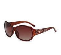 FVCTGHZ Sunglasses Diamond Polarized Women Glasses Stylist Retro Large Face Slim Trendy UV400 Protection(HC019-C2)