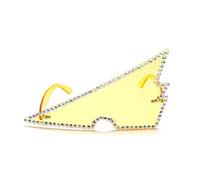 FVCTGHZ Triangle Frameless One-piece Diamonds Sunglasses Personalized Funny Glasses(YELLOW 1PC)