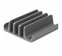 FVDPWYE Aluminum Alloy Desktop Stand with Adjustable Slots Space-Saving Vertical Laptop Holder with Silicone Pads Heavy Duty Desk Accessory for Workstation, Gray