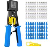 FVDPWYE Cable Crimping Tool Network Cable Pliers Cutter Modular Plug Tool Steel Body with Ergonomic Grip Suitable for Home Repair Office Network Setup Field Maintenance