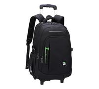 FVDPWYE Rolling Backpack Computer Backpack Portable Removable Trolley Carry on Luggage Bag Trolley Suitcase for Travel Business Men, Green 2 Small Wheels