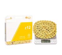 FVDZRFIE Bike Chain 12 Speed Chain Mountain Road Bike Current 12v Missing Link Bicycle 12S Power Lock 126 Links For K7 System(Gold-SL)