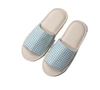 FVDZRFIE Cloud sliders 2pair Summer Linen Slippers Indoor Non-Slip Floor Shoes Hotel Travel Slipper Open Toe Breathable Home Guest Use(Green)