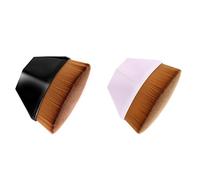FveBzem 2pcs Foundation Makeup Brush Flat Top Kabuki Face Blush Liquid Powder Foundation Brush Portable Cosmetic Brush for Blending Liquid, Cream or Flawless Powder Cosmetics with Bonus Protective Case