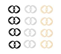 FveVqe 12Pcs Bra Strap Clips, 8-Shaped Bra Clips for Racer Back, 3 Colors Racer Back Bra Clip & Bra Strap Holder, Anti-Slip Buckles to Conceal Straps, Soft Elastic Fits All Cups (multicolour)