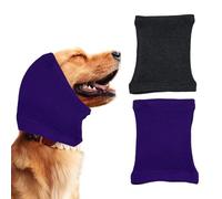 FveVqe 2Pcs Dog Snood, Dog Ear Defenders for Neck and Ears Warmer Noise Reduction, Ear Muffs Neck and Ears Warmer Noise Protection(Purple Grey)