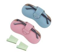 FveVqe 2PCS Slim Glasses Case with 2PCS Clean Cloth, Slim Glasses Case for Women for Naoa, Fashionable Slim Sunglasses Case, Leather Travel Ourdoor Portable Soft Spectacle Cases